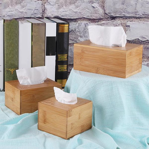 

tissue boxes & napkins fashion style bamboo removable square box with lid paper storage case car wood holder organizer home office decor