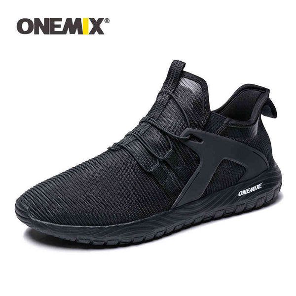 ONEMIX 2021 Scarpe da corsa da uomo Leggere e traspiranti Mesh Morbide scarpe da ginnastica da donna Slip On Jogging all'aperto Walking Tennis Scarpe sportive H1125