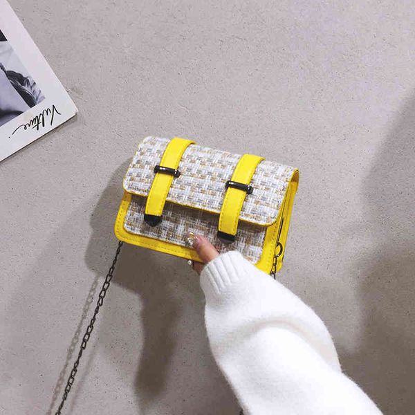 

backpack chain small square mini tide autumn and winter fashion stitching slung shoulder bag female wild