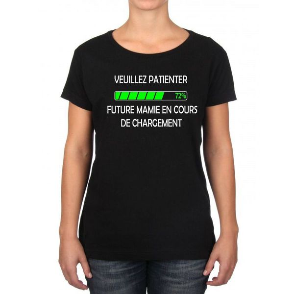 

womens t-shirt please wait future grandma being loaded, White;black