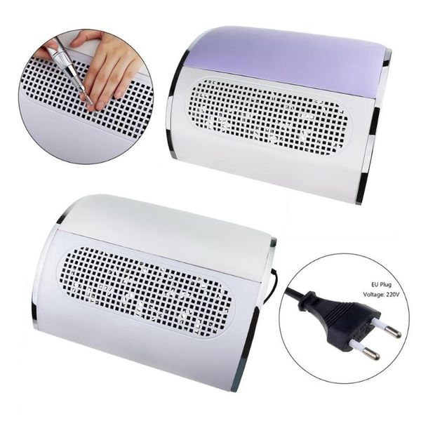 

nail art equipment 40w dust collector uv gel polish suction vacuum cleaner powerful 3 fans leather manicure machine, Silver