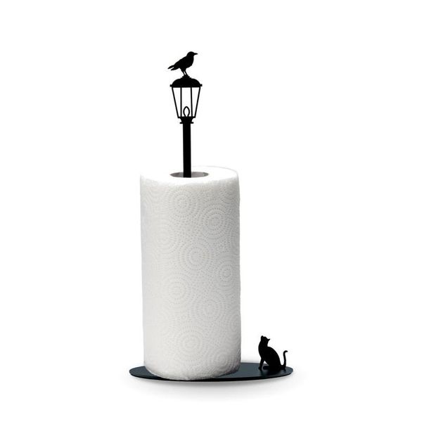 

toilet paper holders towel holder cat and crow figured, metal kitchen stand, holder-black