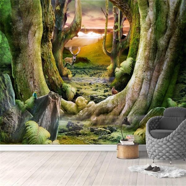 

wallpapers custom 3d wallpaper mural nordic landscape elk forest tv bedroom background