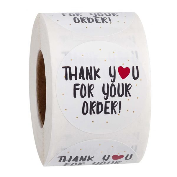 

adhesive stickers thank you for your order print 1 inch 500 pcs labels per roll 1221368