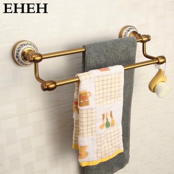 

bathroom storage & organization fixture antique european style copper towel bars grade brass bolt inserting type 36cm double bar racks