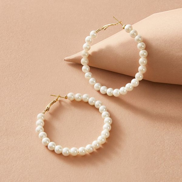 

50727 hanzhishang new artificial pearl earringsa2sv, Silver