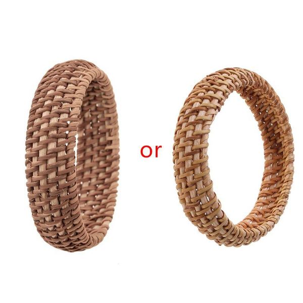 

ethnic handmade natural plant straw rattan woven earrings bracelet jewelry women hxbf charm bracelets, Golden;silver