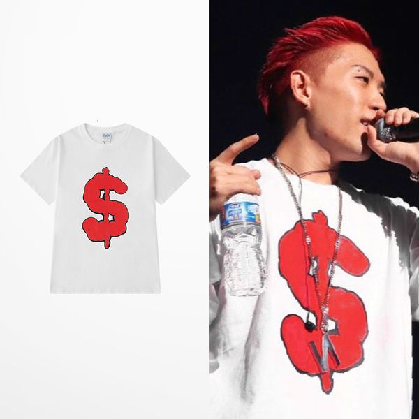 

tee dollars funny shirt print summer 100% cotton harajuku t-shirts hip hop men's couple homme shirts, White;black
