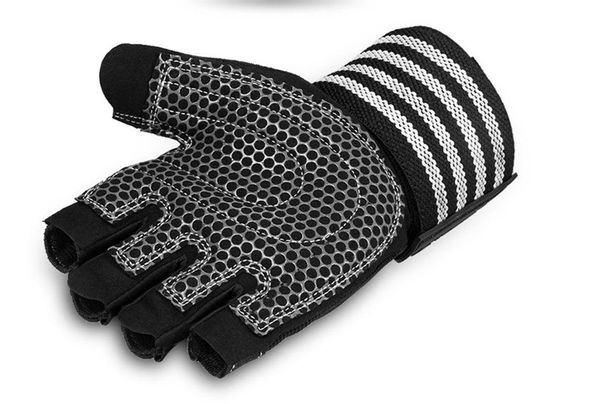 

half finger riding fitness gloves outdoor climbing weight wear-resistant and non slip cycling, Black