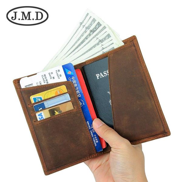 

card holders vintage leather cowhide travel passport id case protective cover storage bag wallet, Brown;gray