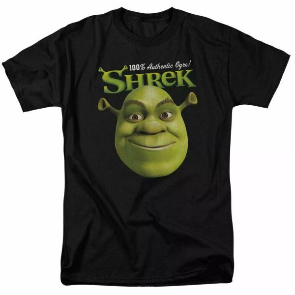 

shrek authentic t shirt licensed cartoon comedy movie retro classic tee black, White;black