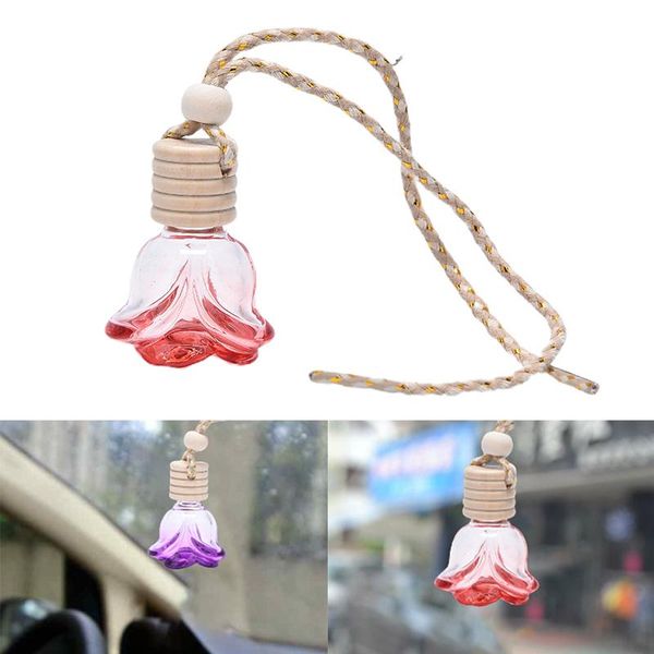 

car air freshener hanging perfume bottle empty glass for essential oils diffuser rearview mirror ornament car-styling