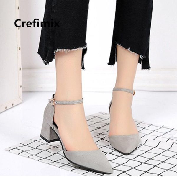 

dress shoes cresfimix women cute classic 6cm high heel pumps lady casual spring buckle strap mujer tacones altos a52031, Black