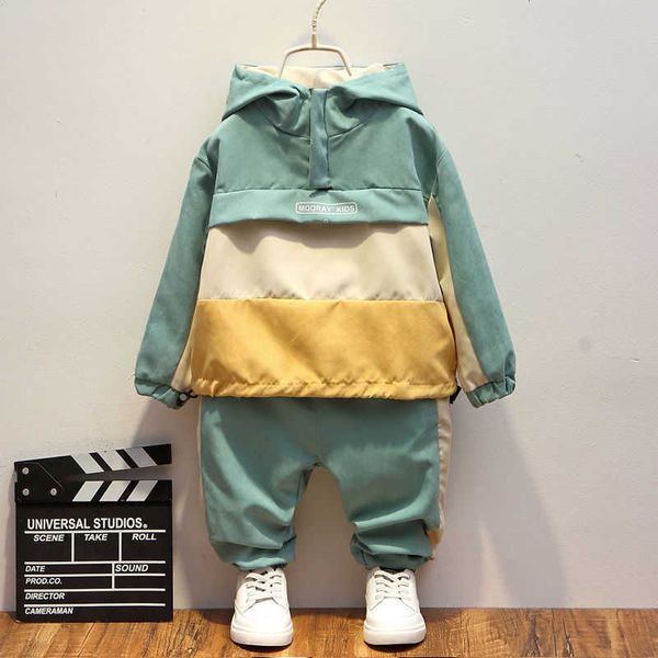 

boys sports set spring autumn casual toddler teens boys clothes color toddler coat pant children clothing set kids tracksuits x0902, White