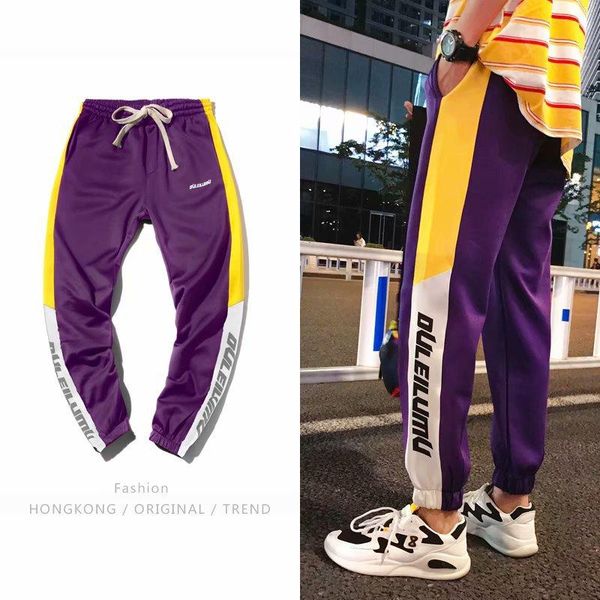 

men's pants icclek overalls autumn sports trousers streetwear harem men baggy, Black