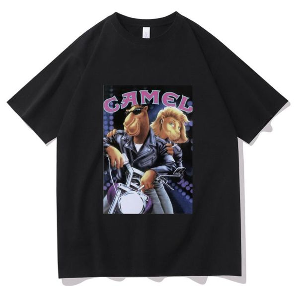 

men's t-shirts sell casual loose camel motorcycle tshirt summer men women fashion harajuku short sleeve pure cotton black t shirt, White;black