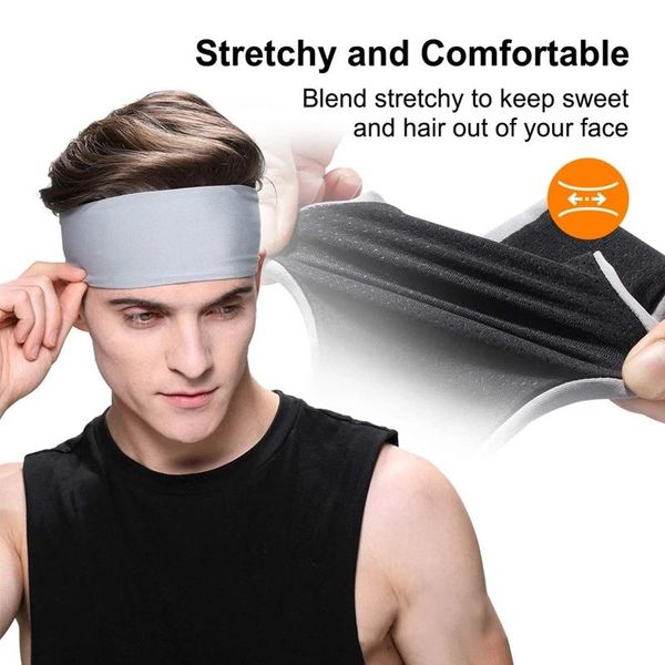 

men sweatband sports headband stretch elastic yoga running hair band for outdoor sport headwrap fitness safety, Yellow;black