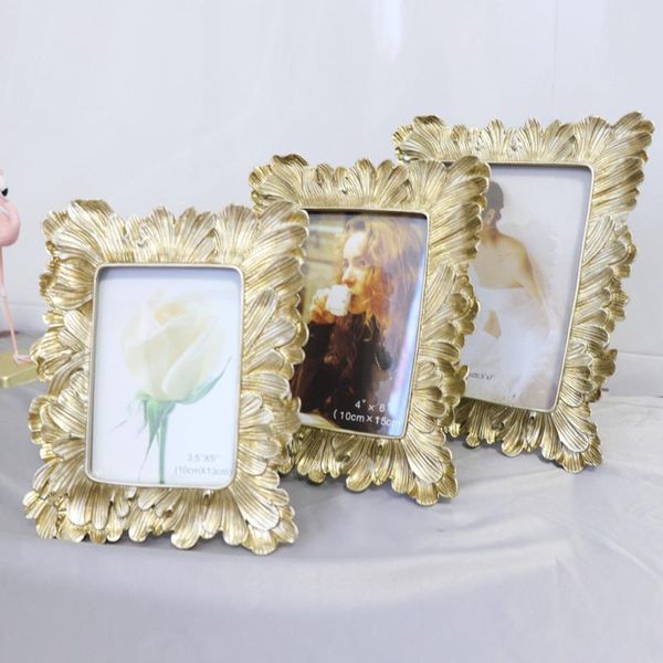 

5/6/7 inch resin po frame leaf picture display retro wedding home decor frames