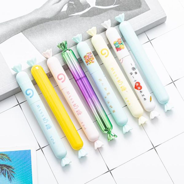 

ballpoint pens candy plastic stationery for girls kawaii and office school supplies, Blue;orange