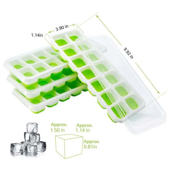 

baking moulds 1pc 14 grid silicone ice cube tray molds with lid cocktail maker mould square refrigerated food grade lattice mold