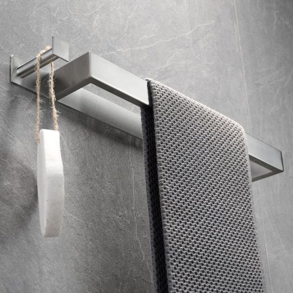 

towel racks bathroom stainless steel rack holder self-adhesive wall mounted washcloth shelf organizer home kitchen supplies 40cm