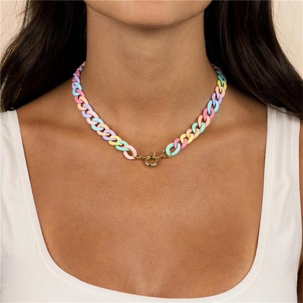 

chokers women's neck chain simple vintage jewelry sweet macaron style personalized gift accessories for women, Golden;silver