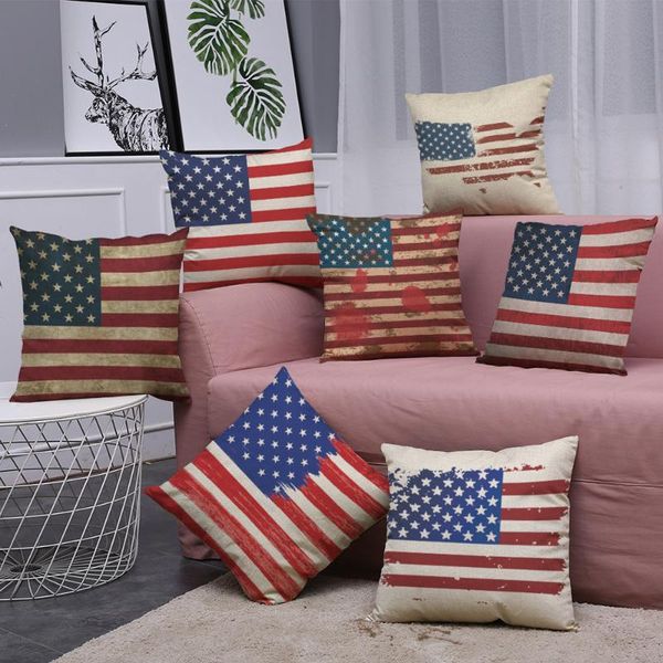

england america flag cushion cover cotton linen decorative pillowcase chair seat british style pillows case blue red g516 cushion/decorative