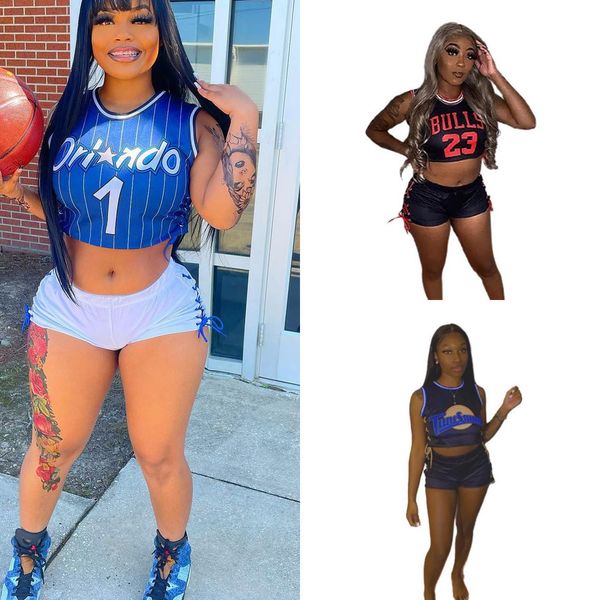 

women sports tracksuits designers clothes 2021 summer shorts solid lace up set jersey print sleeveless vest two piece, Gray