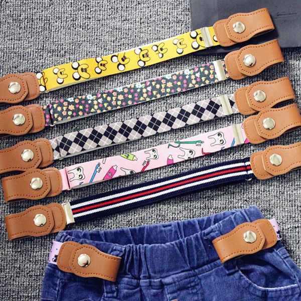 

elastic buckle waist belt stretch jeans waistband kids boys girls belts, Black;brown