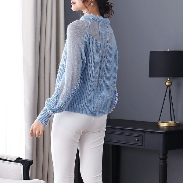 

knits 2021 summer autumn fashion pullovers women wave patterns knitting short sleeve casual yellow black knitted sweater soft knitwear, White