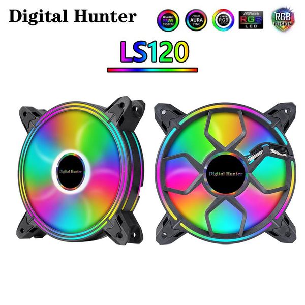 

pc computer 120mm case fan rgb heatsink aura sync line light show 12cm cooler argb silent controller cooling fans & coolings