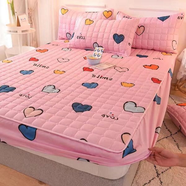 

sheets & sets polyester fiber cartoon print bed sheet case bedding fitted bedspread mattress cover with elastic band