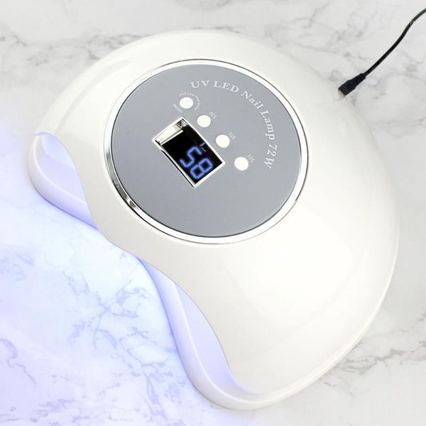 

lamp for nails professional led uv max72w nail dryer smart sensor 36leds dual hands polisher manicure light therapy tool1