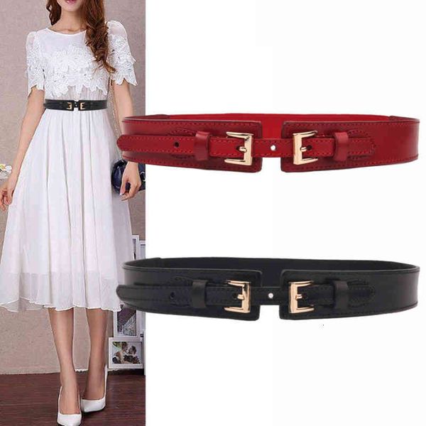 

outside with waist seal women's suit wide belt leather dress shirt closing fashion layer cowhide black, Black;brown