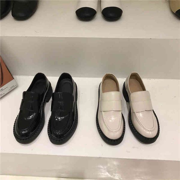 

sandals patent leather chunky heel platform loafers shoes for women brand design metal buckle goth y2k high heels rmz6, Black