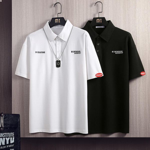 

classic designers mens polo t shirt m 3xl t-shirt white dress loose type t shirts black camisas de hombre collared crop men's men cloth, White;black