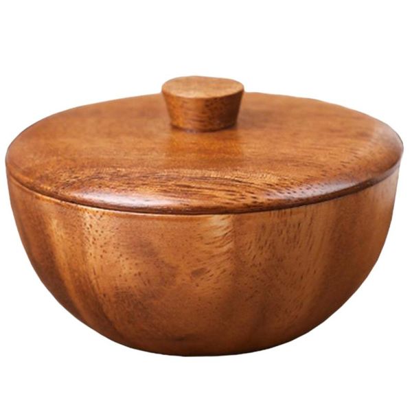 

planters & pots 1pc practical wooden bowl household children seasoning with lid