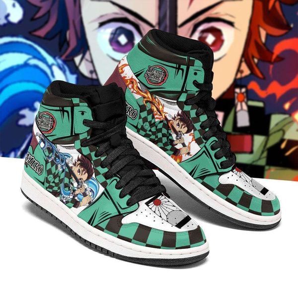 

tanjiro sneaker boots water & fire demon slayer anime sho fan