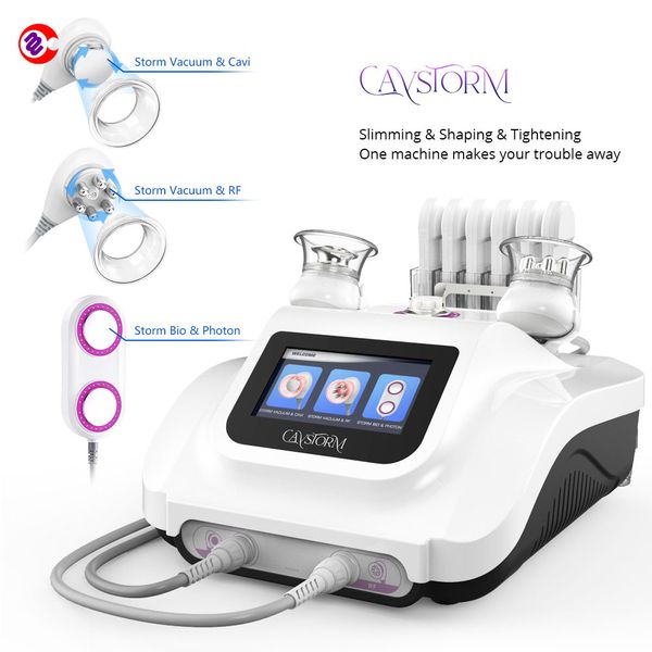 Mais recente máquina de emagrecimento CaVstorm 40K Cavitação 3.0 RF Vácuo Microcorrente Bio Photon Massagem Corporal Remoção de Celulite