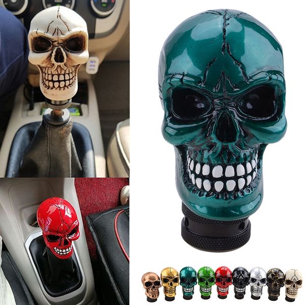

universal manual shift shifter lever alien skull head gear knob pomo marchas car accessories