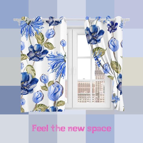 

curtain & drapes full shade sunscreen customized flower kitchen bedroom livingroom princess bay window punch hook blackout arrival