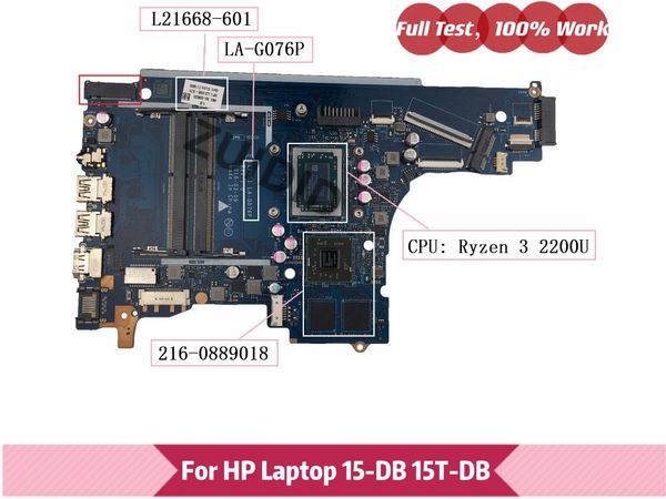 

motherboards epv51 la-g076p for pavilion 15-db 15t-db lapmotherboard l21668-601 l21668-001 l21668-501 with ryzen 3 2200u 216-0889018