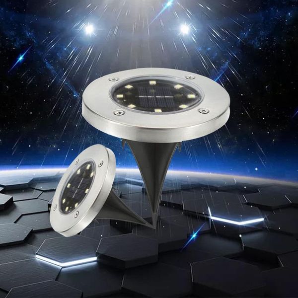 

solar lamps garden lights outdoor 8led ground waterproof light underground sensing landscape for lawn pathway