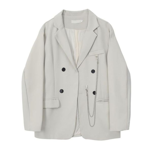 

women's suits & blazers spring autumn elegant casual fashion long sleeve single breasted notched collar blazer women solid vintage, White;black