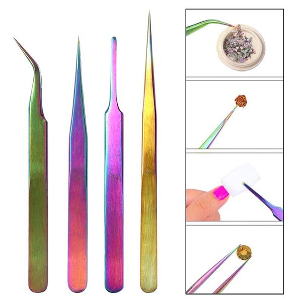 

eyebrow tools & stencils multi-function precision tweezers anti-static curved straight tip stainless steel eyelash extension manicure nail a