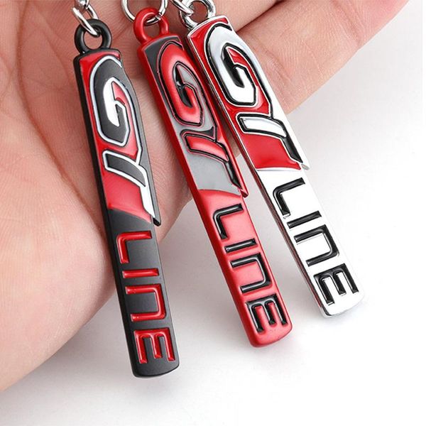

keychains car keychain gt line key chain ring holder for peugeot 508 3008 5008 kia picanto forte ceed soul stinger shuma renault megane, Silver
