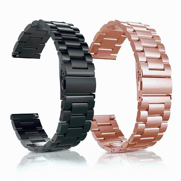

watch bands 18mm 20mm 22mm metal steel strap for garmin vivoactive 4s/4/3/venu/sq/vivomove hr band bracelet forerunner 245 belt, Black;brown
