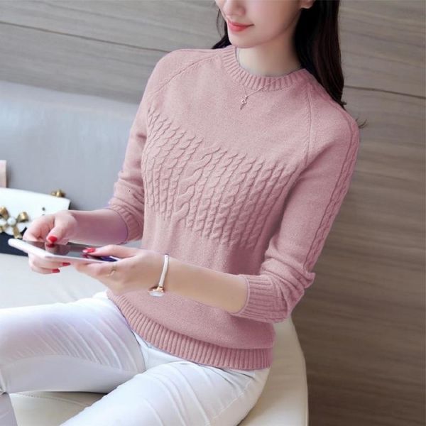 

women's sweaters short female knitting sweater, casual knitted sweater with a round seven-color turtleneck for spring and autumn bxrb, White;black