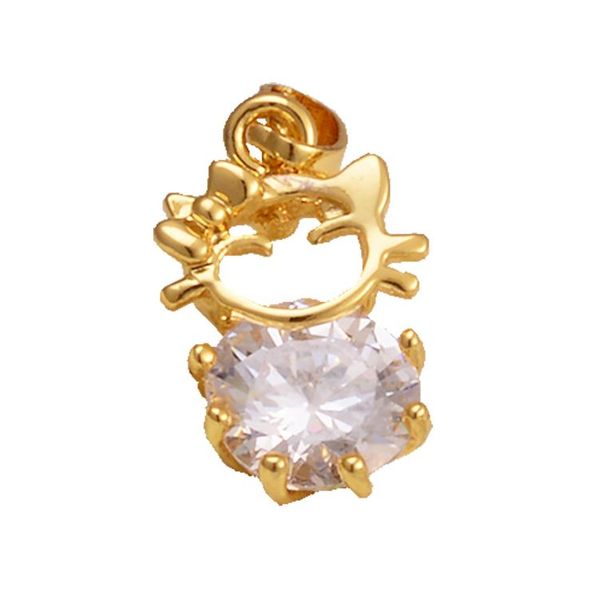 

creative cartoon cat pendant fashion necklace ins fresh and cute kt chains, Silver