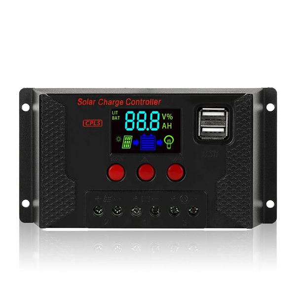 

pwm 10a/20a/30a 12/24v auto adapt lcd charge pvoltaic solar panel controller battery regulator adjustable parameter - 10a